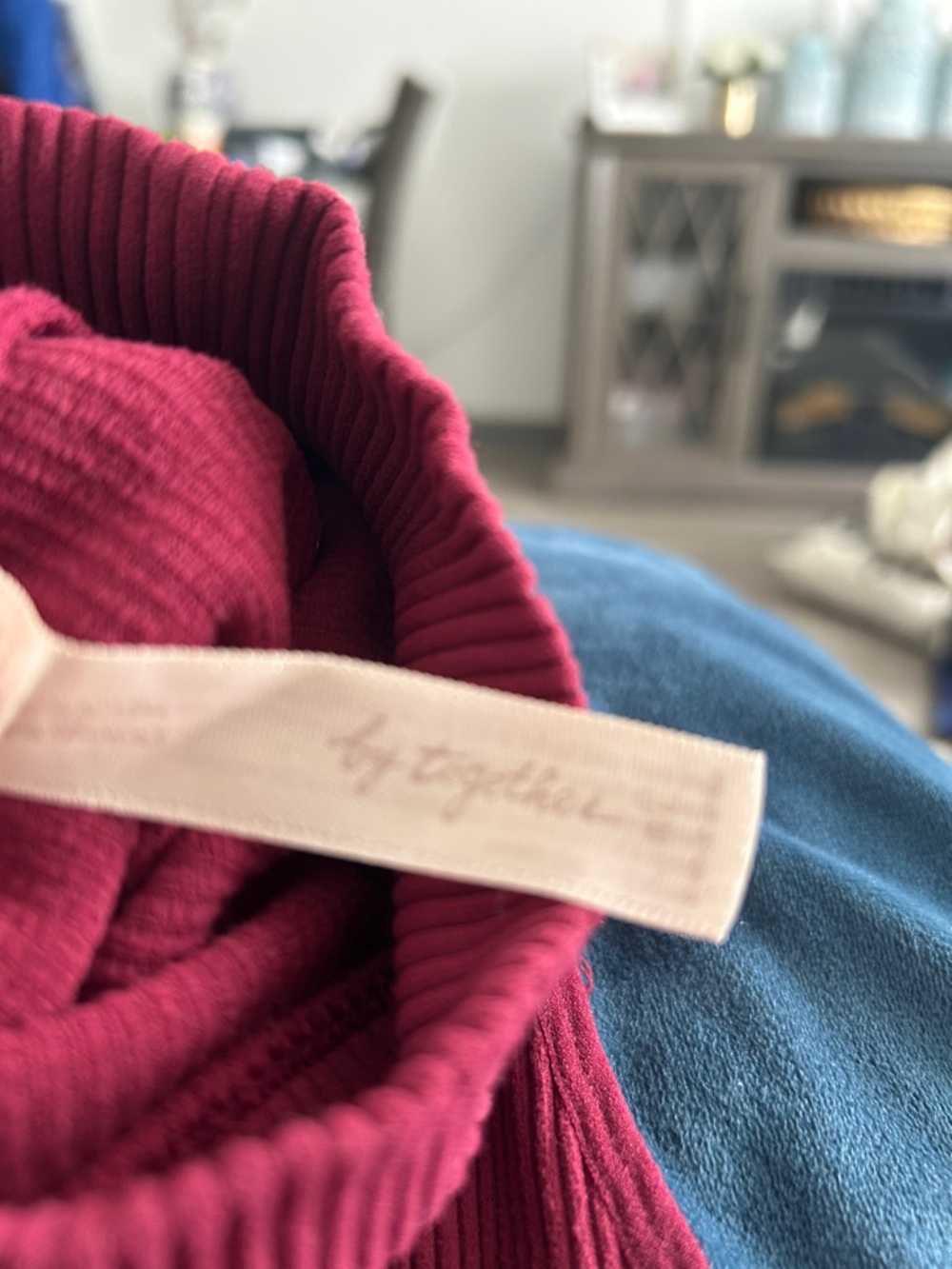 By Together Ribbed Mock Neck Tank - Berry Red - Picture 2 of 2